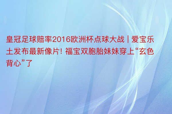 皇冠足球赔率2016欧洲杯点球大战 | 爱宝乐土发布最新像片! 福宝双胞胎妹妹穿上“玄色背心”了